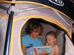 david and sam reading in pigpen