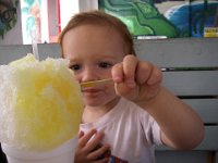 IMGP0373  Lunch for mom and Gramma (thanks for meeting up with us!) and shave ice for Sam at Keneke's afterwards!