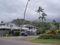 IMGP1050  On a run in Lanikai. The hill in the background is our "Pillbox" hike. We got rained on a few minutes later...
