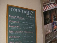 imgp1245  Dave's cocktail menu. This comes in quite handy during a party - it helps people figure out what they want to order from the bar. The girls came over after the Swamp Romp and really enjoyed trying out some new drinks. Thanks, Dave!