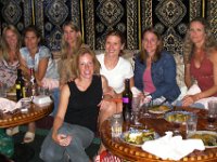 girls night out  From left: Angel (my dear friend of 6 years now), April, Diane, me, Leo (crazy MPH/rower friend), Laurie (another fantastically witty, intelligent, nutty friend), Heidi (steadfast and sure, Heidi keeps us out of too much trouble - and despite this picture she assures us she has a wonderful time! Heidi was our loan officer, too!).