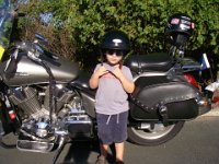 IMGP4846  Sammy likes PopPop's motorcycle!