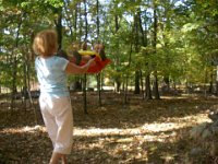 IMGP5279  Such a fun swing in the woods! He loved it!