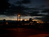 IMGP9200  Dave and I were sent out for a walk - a long two-hour walk -to advance labor. Here's looking out over Pearl Harbor at sunset. It was a nice date, other than being huge, out of breath, and in pain every minute or so. We did 88 stairs and up and down hills. Upon recheck - no advancement! We decided to go home instead of medical intervention to advance labor. About 3 hours of sleep later contractions intensified and we were finally admitted around 6am. Just in time for my friend Cathi to come on duty as nurse anesthetist and give me an epidural!