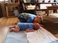 P6050001  Tummy time times two :)