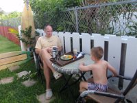 P6150006  Father's Day coffee for the men in our little back bistro garden.