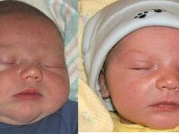 mini me  Ben on left, Sam on right, both at 1 wk old.