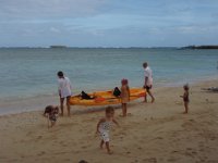 P1250001  Here we are at Hale Koa beach on base, launching the "Pirate Ships".
