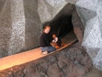 IMG 0808  At Bishop Museum's volcano - the lava tube slide.