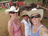 P6150007  Three crazy paniolos ready to set out on the trail...that's Kathy and Michelle helping me celebrate my birthday by going on adventures we have talked about while hiking or whatever...time to do 'em! I am so fortunate to have friends who are so game! Turns out, they're excellent horsewomen!