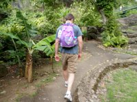 P6020150  What a man - carrying a Care Bears pack. Chad says when you have girls you do things you never thought you'd do. What a guy.
