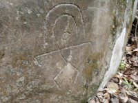 P6020160  Jordyn found this petroglyph. I'll have to look up the story but my rudimentary knowledge is this is the symbol for a woman and a rainbow. Seems like a burial spot to me.