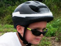 P7190007  Sam checking out the skull. We are running/biking all over Bellows today, finding areas we probably should not be in, but there was no sign saying do not enter... Sam later said "Hey Mom! I just saw a little trail there we could check out. There was no sign or gate so I think it will be ok!" So cute, huh? Love it!