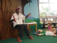 P8050011  Uncle Wally Amos at storytime at the library. He is such a fantastic story teller. For those of you who don't know, this is the Wall Amos of Famous Amos fame. He lives in Kailua and has a cookie store devoted to children's literacy - "Chip and Cookie".