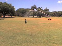 attsept14  On a run at Pearl Harbor - playing in the sprinklers is always fun, especially huge ones!