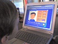ATT00274  "Decorating" a Sam using great website - starfall.com. He creates his little character, gets to read the instructions, then creates his own narrative to describe his home, bedroom, etc. Awesome for new readers.