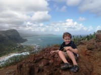 PB290012  At the top, looking up the windward coast. Cool climb!