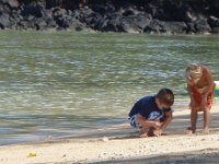 PC260227  Something for everyone - Sam crab hunting with his friend Aiden.