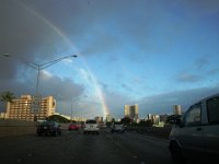 IMGP0198  On our way to a friend's restaurant opening (Sake Street on Kapahulu and Kaimuki) - the rainbow foreshadowed a great meal and hopefully lots of success for Wes!