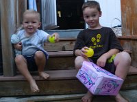 IMGP0319  Ben and Sam each found these yellow balls while out on a run with me - on separate days! One is a little bigger than the other, perfect for two boys to call their own!