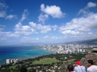 IMGP0590  Waikiki in the distance, and the park where Sam, Gramma and Richard met me after I crossed the marathon finish line.
