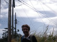 IMGP0993  On the ridge, in heavy winds, wondering if it's safe to walk under all these telephone or power poles!