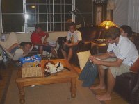 chillaxin  Lots of menfolk in one room!