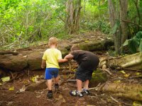 IMGP2632  "Ok Ben, I'm gonna lift you up here." Sam dropped his wet, soggy, rotten log to help brother up onto the carriage road.