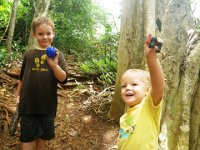 IMGP2638  The boys' cache finds. A splendid Father's Day hike!