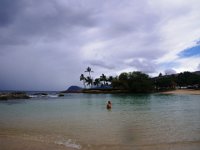 IMGP2508  Daddy snorkeling as the storm figures out where it wants to go. We are looking up the Waienae coast from this vantage point.