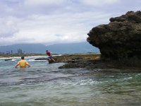 IMGP0193  Jumping off a lava shelf at one end of North Beach.
