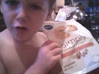 Photo-0011  Sam made some cookies for dessert tonight, which we promptly devoured. Look at that face, just for Daddy!