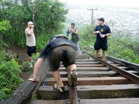 IMGP2072  And on the bridge he absolutely insisted crossing. I rode down the rails on my rump - too slippery!