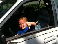 Ben in Grammas car  Bye Gwamma!