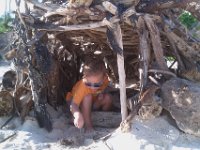 IMAG0147  One of the many forts erected out of driftwood on beaches in Kailua Bay this year.