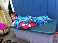wandering bed  This traveling bed comes out often. Ben loves to "play sleep" on the toy bin. Maybe he misses traveling and setting up new beds in odd places? I do, too, Ben boy. Soon...