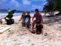 2011-06-27LastDayForGrammaAtBeach (4)  Trying to get just ONE picture of us all!