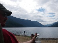 IMGP4262  Dave relaxing wiht the Lake just steps away.