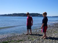 IMGP4805  Here they are exploring the tidelands with the ferry passing in the background.