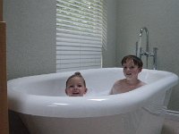IMGP4850  Hi Daddy! We're in your tub!