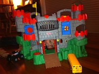 Bens castle  Ben's castle is a huge hit. They are reading and listening to the story of David and Goliath right now, so battles are figuring prominently in Ben's play and imagination. Can you see anyone peeking out?