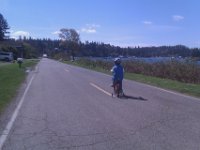 IMAG1601  Ben out practicing biking at the north end of the island. An old logging community.