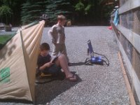 IMAG1925  Setting up camp to monitor flock integration. We're on day 6 here and we have 3 of 6 integrated into the flock. No blood yet. I hear clucking now as I type furiously so I better get out and see what's up.