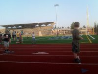 IMAG1941  Ben waiting to run the 200m which he went on to get third in - little Camheawait!