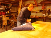 IMG 20121011 140859  Here is David Knight working on the display case for the flag. As soon as I got it folded, I drove from Bremerton to David's workshop to have him measure it. He is such a wonderful carpenter, and so very humble.