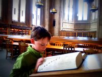 Pic-04272013-013  Now a brief tour of the UW campus. This is the library - the very quiet room. And this is a huge dictionary. Sam was pretty impressed!