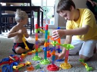 Pic-08142013-001  6 hours and 280 miles later we were there! Sam is helping build a marble tower for CJ who is 3.