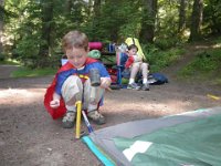 IMGP9470  Finally at camp! I actually stopped and filled up my tires with air and got gas - the island is so unpopulated I was like...hmmm...better have enough gas and have air in tires! Dad trained me well.