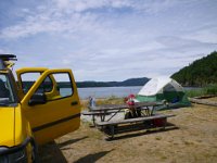 IMGP9556  At Lopez Island now. We scouted out this campground (Odlin) then over to Spencer Spit to see if it was more to our liking. We settled on this one and nabbed the last beachfront campsite. We ran into some nice mountain bikers who were biking the islands and some other nice campers.