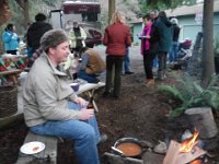 IMGP0111  Cowboy chili bonfire party to kick off the week - this is Sunday evening. I invited a few neighbors and was lucky enough that about 20 people came! Patricia was spot on bringing macaroni and cheese, and Edie brought dessert.